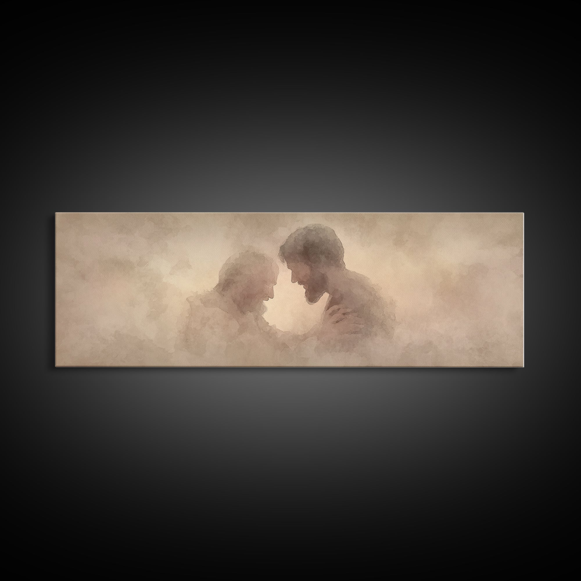 Healing Grace, Framed Canvas Print, Christian Art Canvas, Jesus Painting, Panoramic Wall Art, Christian Wall Art, Christian Gift