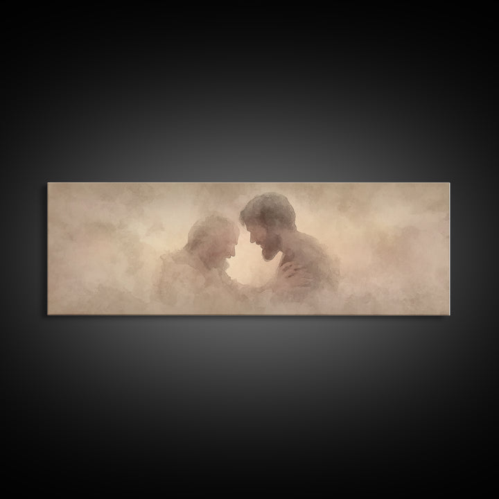 Healing Grace, Framed Canvas Print, Christian Art Canvas, Jesus Painting, Panoramic Wall Art, Christian Wall Art, Christian Gift