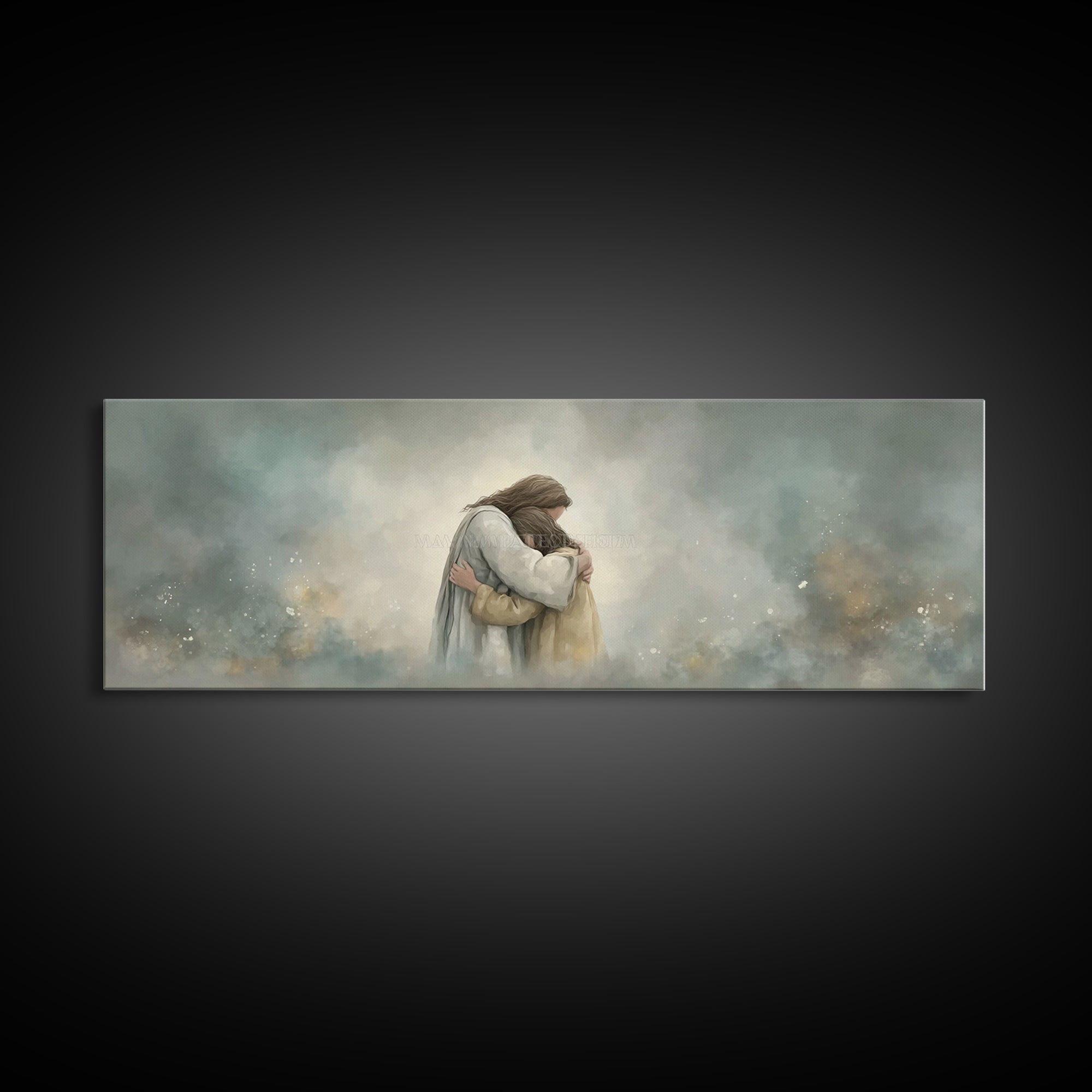Guiding Mercy – Framed Canvas Print – Christian Wall Art – Jesus Painting – Panoramic Art – Christian Art Canvas – Christian Gift