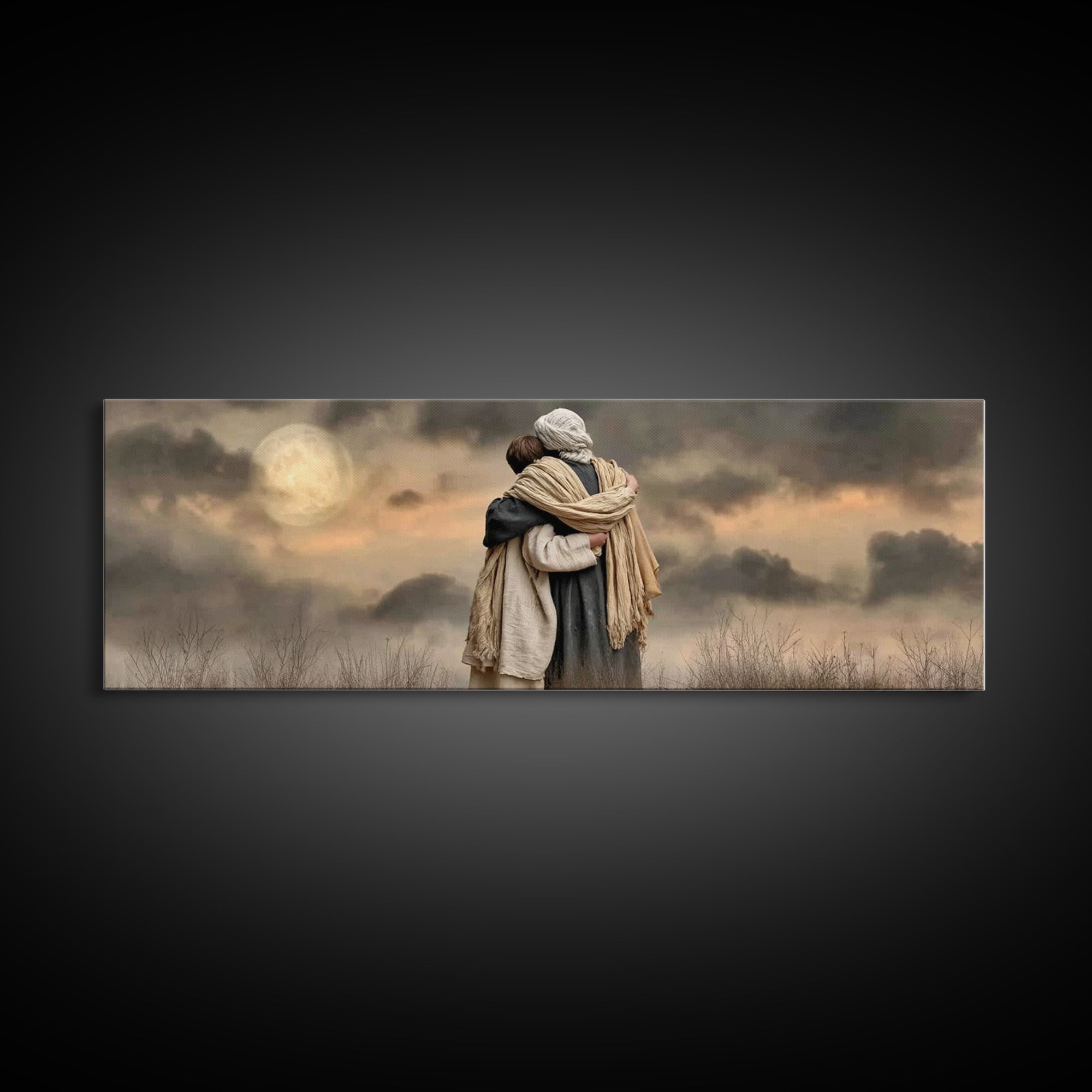 Gentle Leading – Framed Canvas Print – Christian Wall Art – Christian Art Canvas – Jesus Painting – Panoramic Painting – Christian Decor