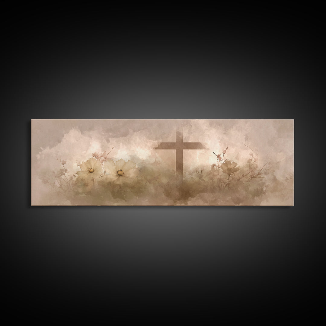 Sunset Promise | Framed Canvas Print | Christian Art Canvas | Jesus Painting | Panoramic Frame | Christian Wall Art | Christian Gift