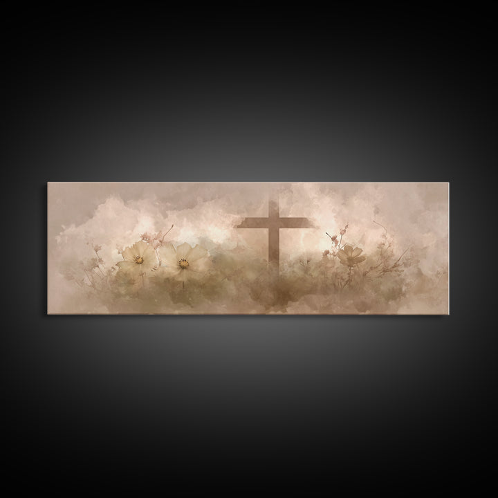 Sunset Promise | Framed Canvas Print | Christian Art Canvas | Jesus Painting | Panoramic Frame | Christian Wall Art | Christian Gift
