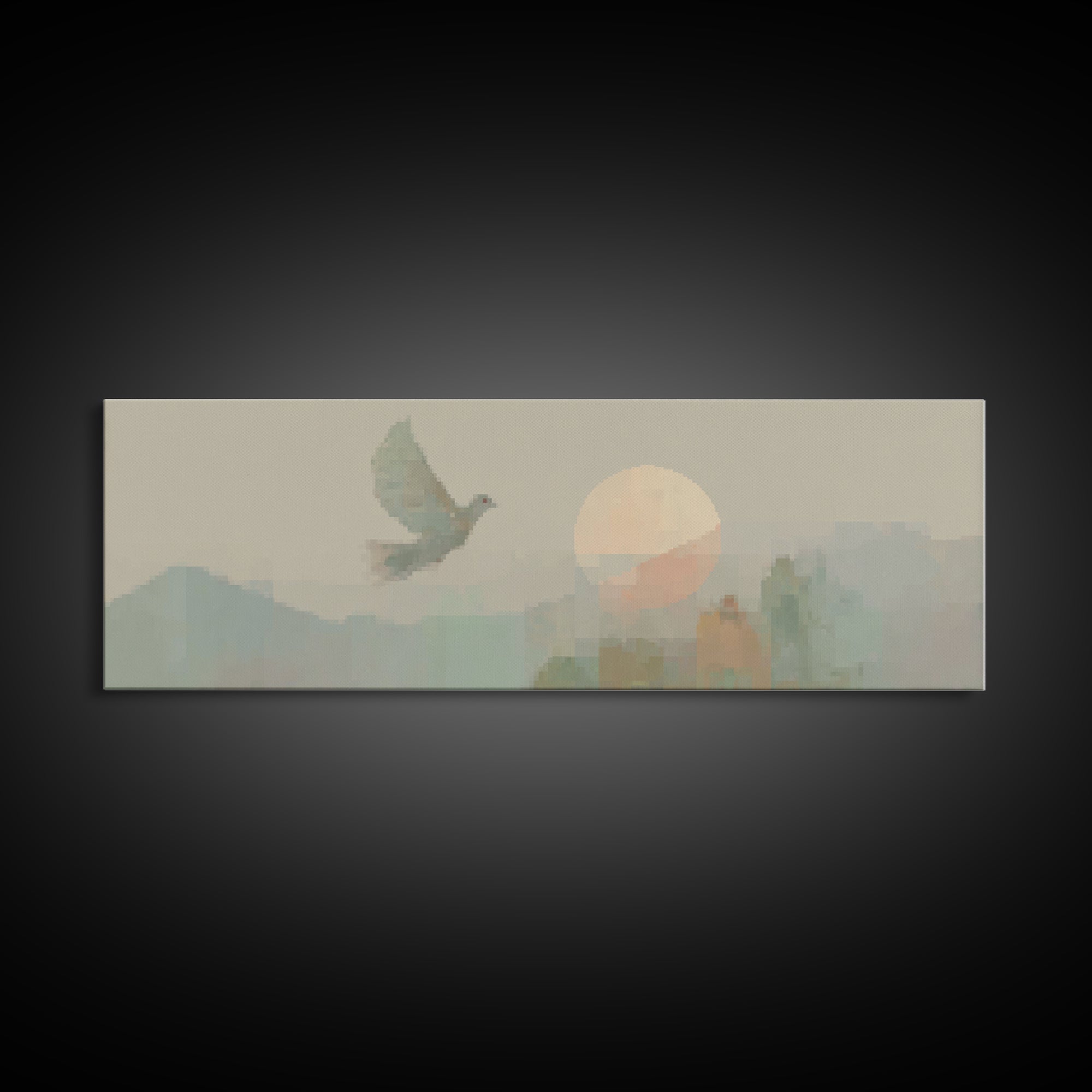 Solitude In Faith - Framed Canvas Print - Panoramic Art - Christian Art Canvas - Jesus Painting - Christian Wall Art - Modern Christian Pai