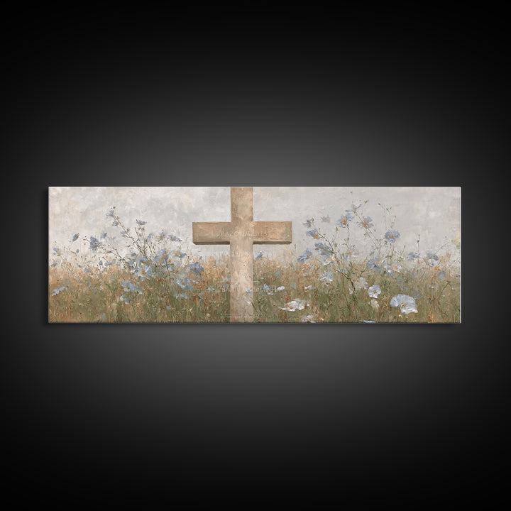 Cross Of Renewal – Framed Canvas Print – Christian Art Canvas – Christian Wall Art – Panoramic Art – Christian Art – Christian Gift