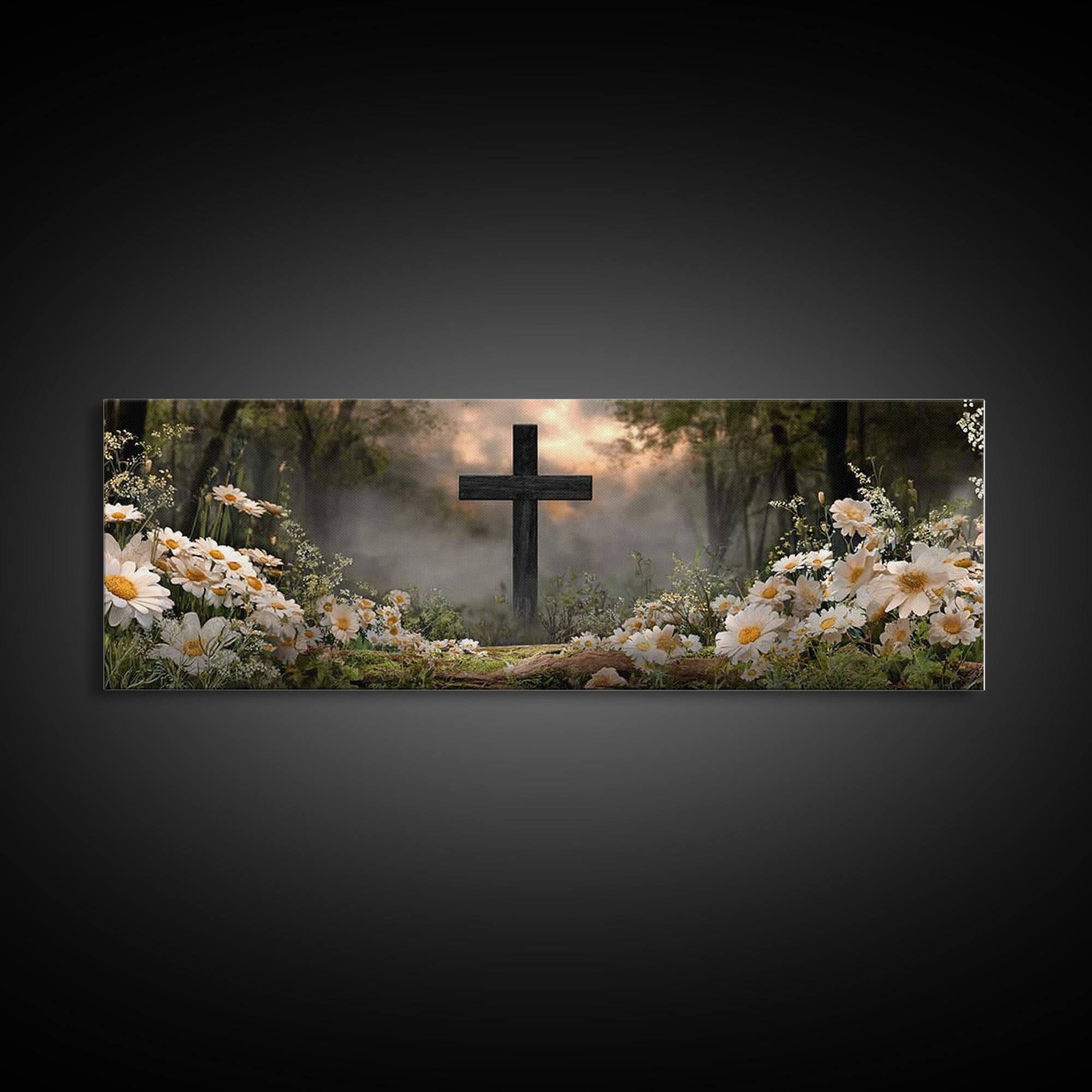 Forest Mercy | Framed Canvas Print | Christian Art Canvas | Christian Wall Art | Panoramic Print | Christian Art | Christian Gift