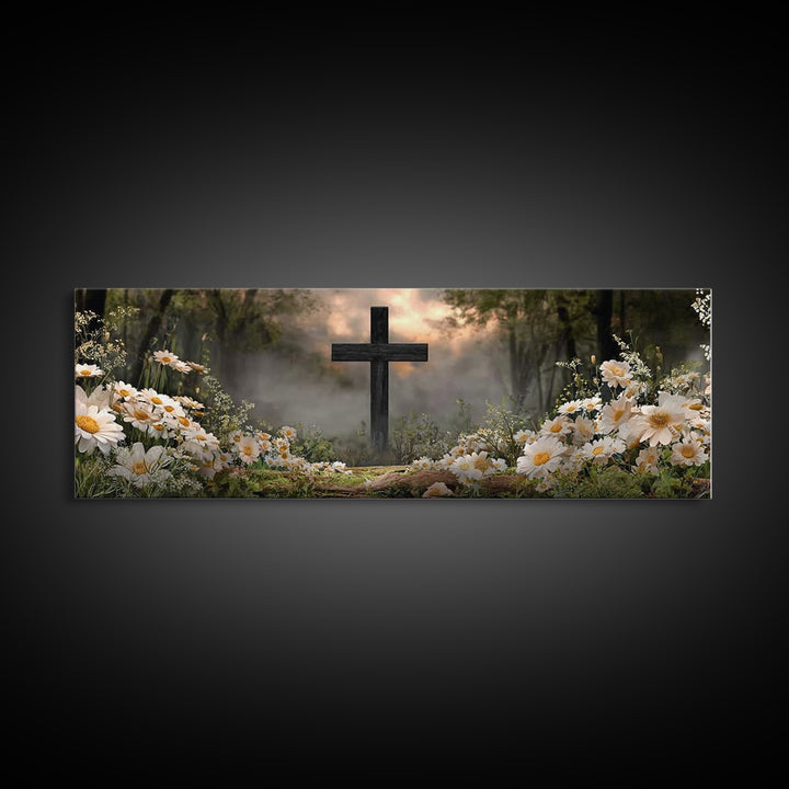 Forest Mercy | Framed Canvas Print | Christian Art Canvas | Christian Wall Art | Panoramic Print | Christian Art | Christian Gift