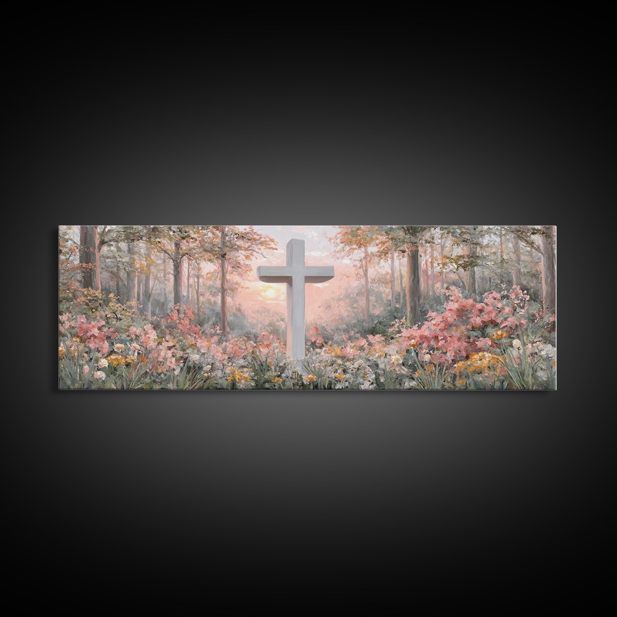 Morning Of Grace – Framed Canvas Print – Christian Wall Art – Christian Art Canvas – Panoramic Art – Christian Painting – Christian Gift