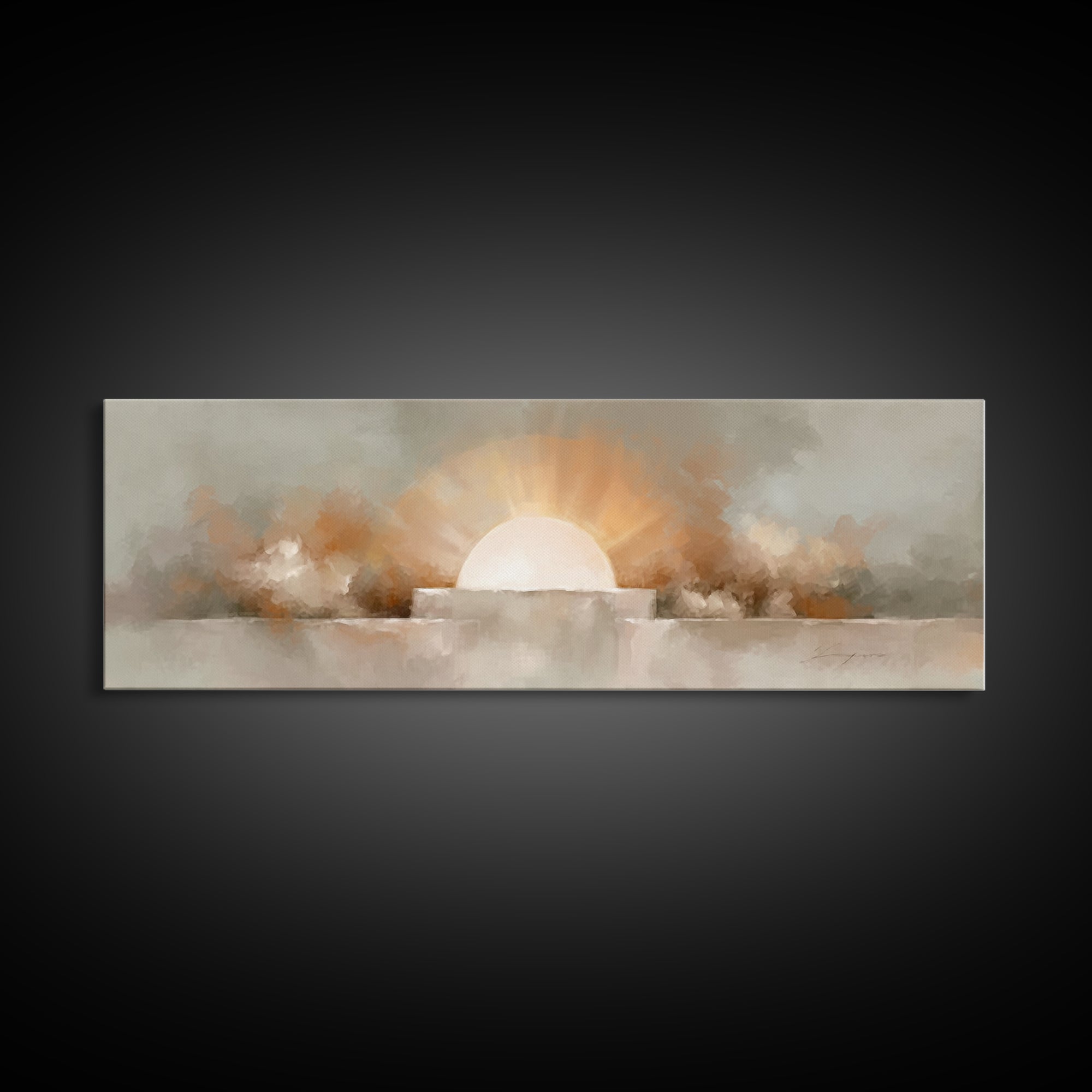 Stone Of Glory – Framed Canvas Print – Christian Wall Art – Christian Art Canvas – Panoramic Painting – Christian Art – Christian Gift