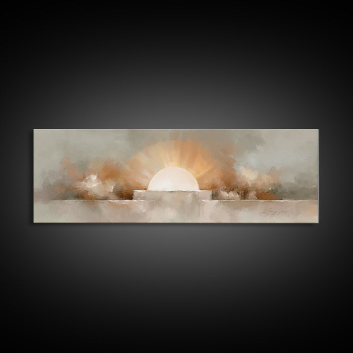 Stone Of Glory – Framed Canvas Print – Christian Wall Art – Christian Art Canvas – Panoramic Painting – Christian Art – Christian Gift