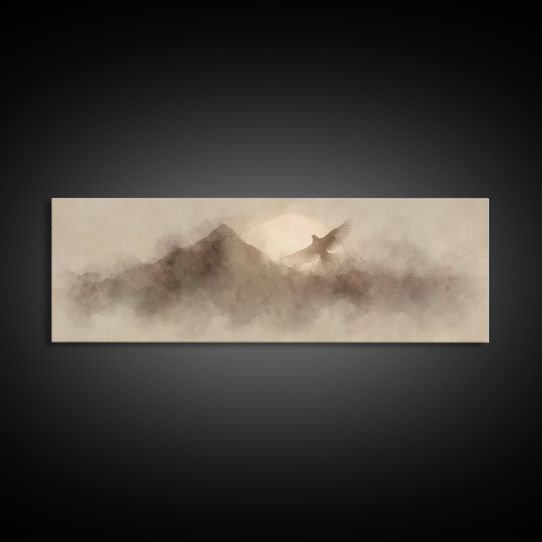 Promise Of The Dove | Framed Canvas Print | Panoramic Frame | Christian Wall Art | Christian Art Canvas | Modern Christian Art | Christian