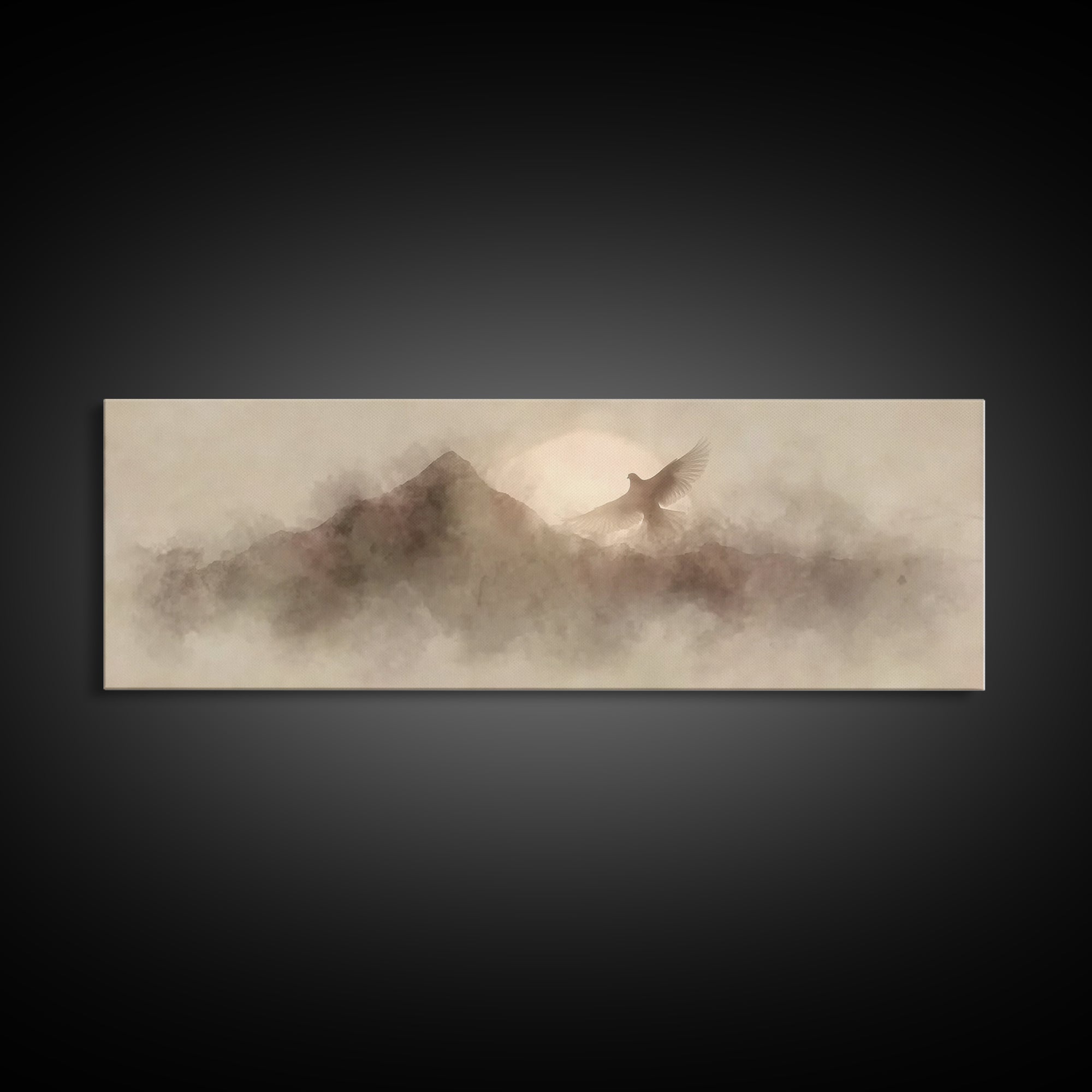 Promise Of The Dove | Framed Canvas Print | Panoramic Frame | Christian Wall Art | Christian Art Canvas | Modern Christian Art | Christian