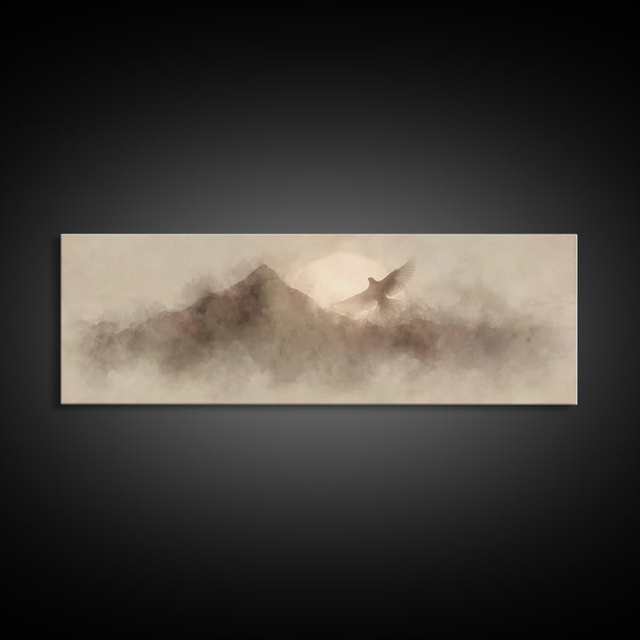 Promise Of The Dove | Framed Canvas Print | Panoramic Frame | Christian Wall Art | Christian Art Canvas | Modern Christian Art | Christian