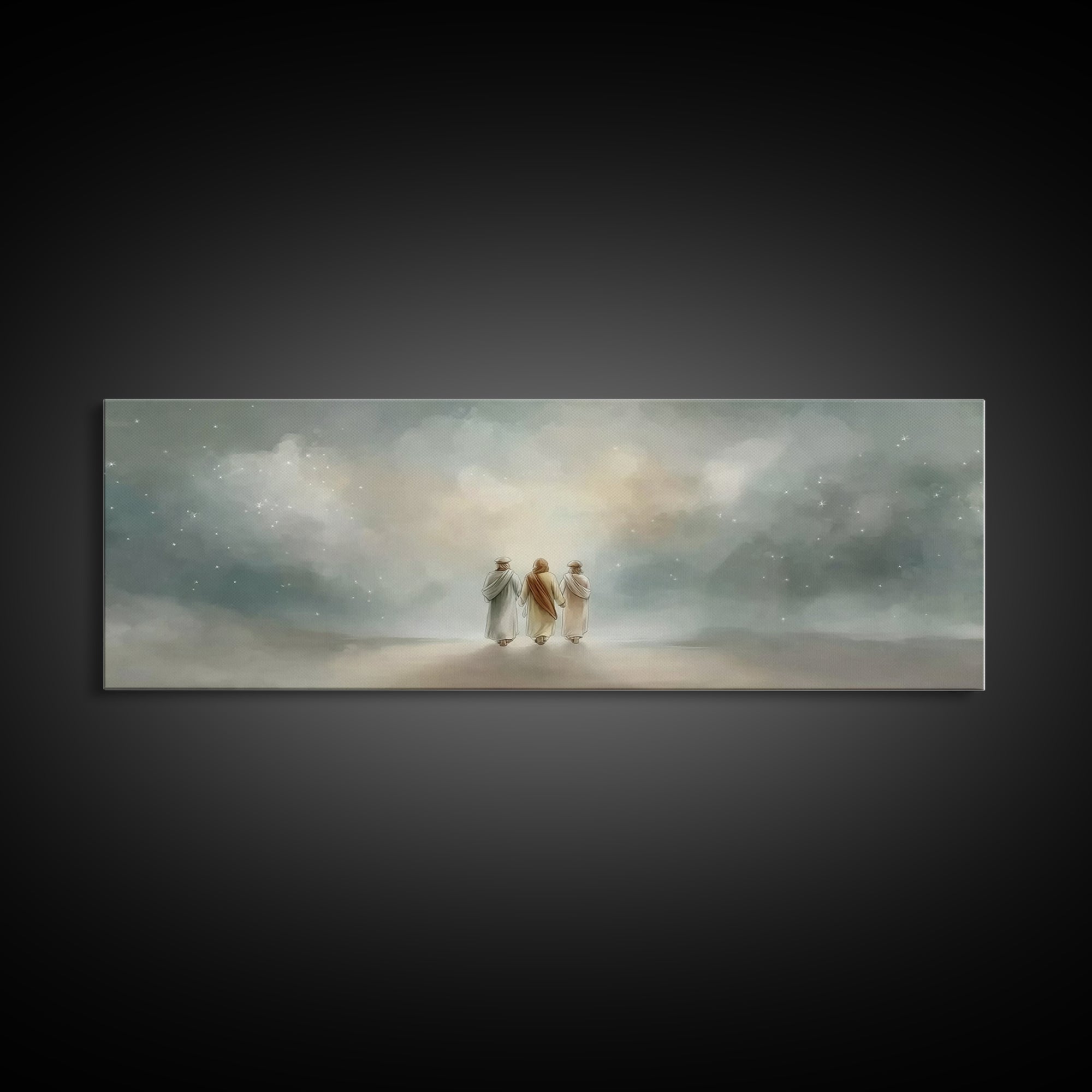 Guided By Glory | Framed Canvas Print | Christian Wall Art | Christian Art Canvas | Panoramic Art | Christian Art Gift | Christmas Wall Art