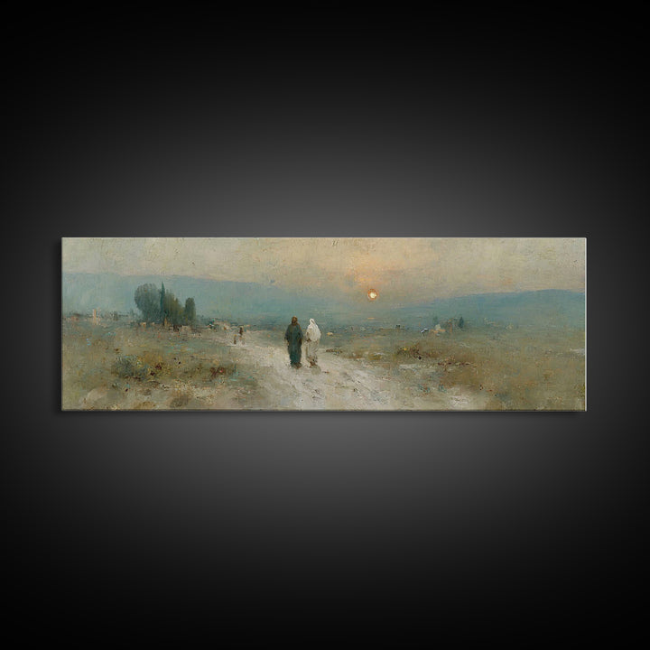 Sunset Journey Grace | Framed Canvas Print | Christian Wall Art | Christian Art Canvas | Extra Wide Art | Christian Painting | Christmas Ar