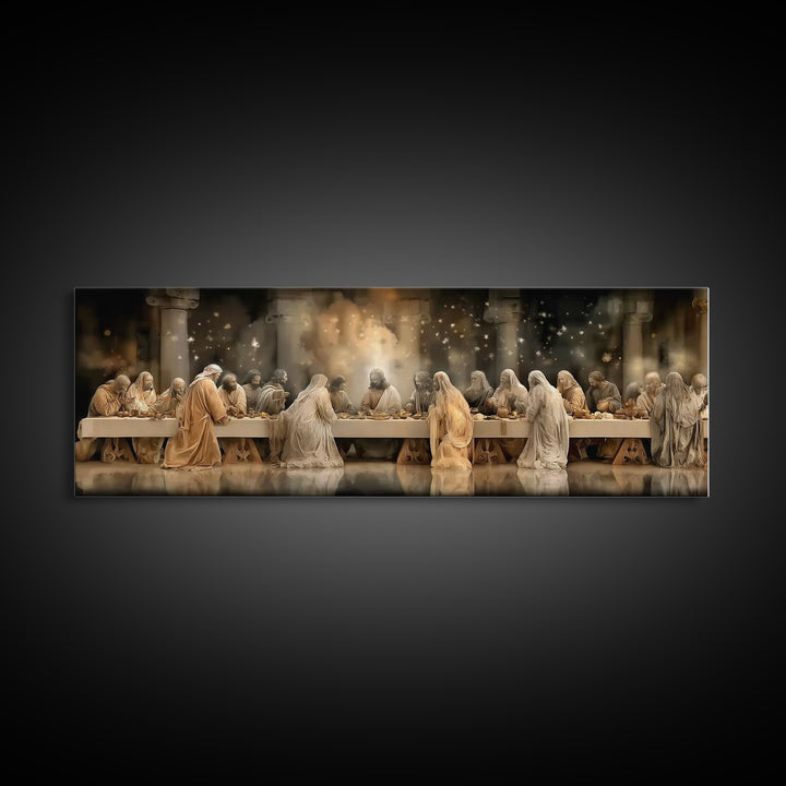 Heavenly Arrival – Framed Canvas Print – Christian Wall Art – Christian Art Canvas – Extra Wide Art – Christian Painting