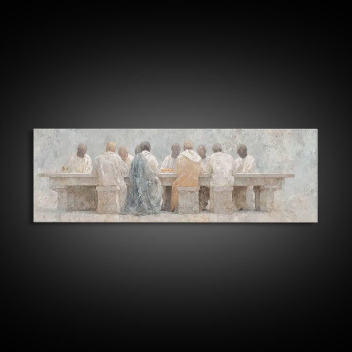 Sacred Supper Calm | Framed Canvas Print | Christian Art Canvas | Christian Wall Art | Panoramic Art | Christian Paintings