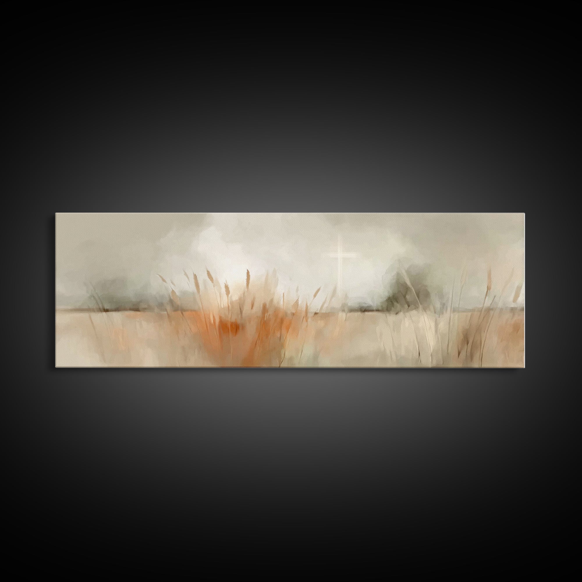 Fields Of Promise – Framed Canvas Print – Christian Wall Art – Christian Art Canvas – Panoramic Art – Christian Decor