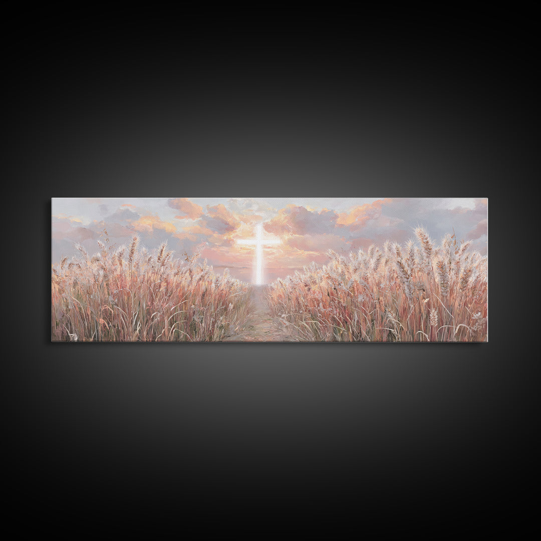 Cross Of Renewal – Framed Canvas Print – Christian Art Canvas – Christian Wall Art – Panoramic Wall Art – Christian Art