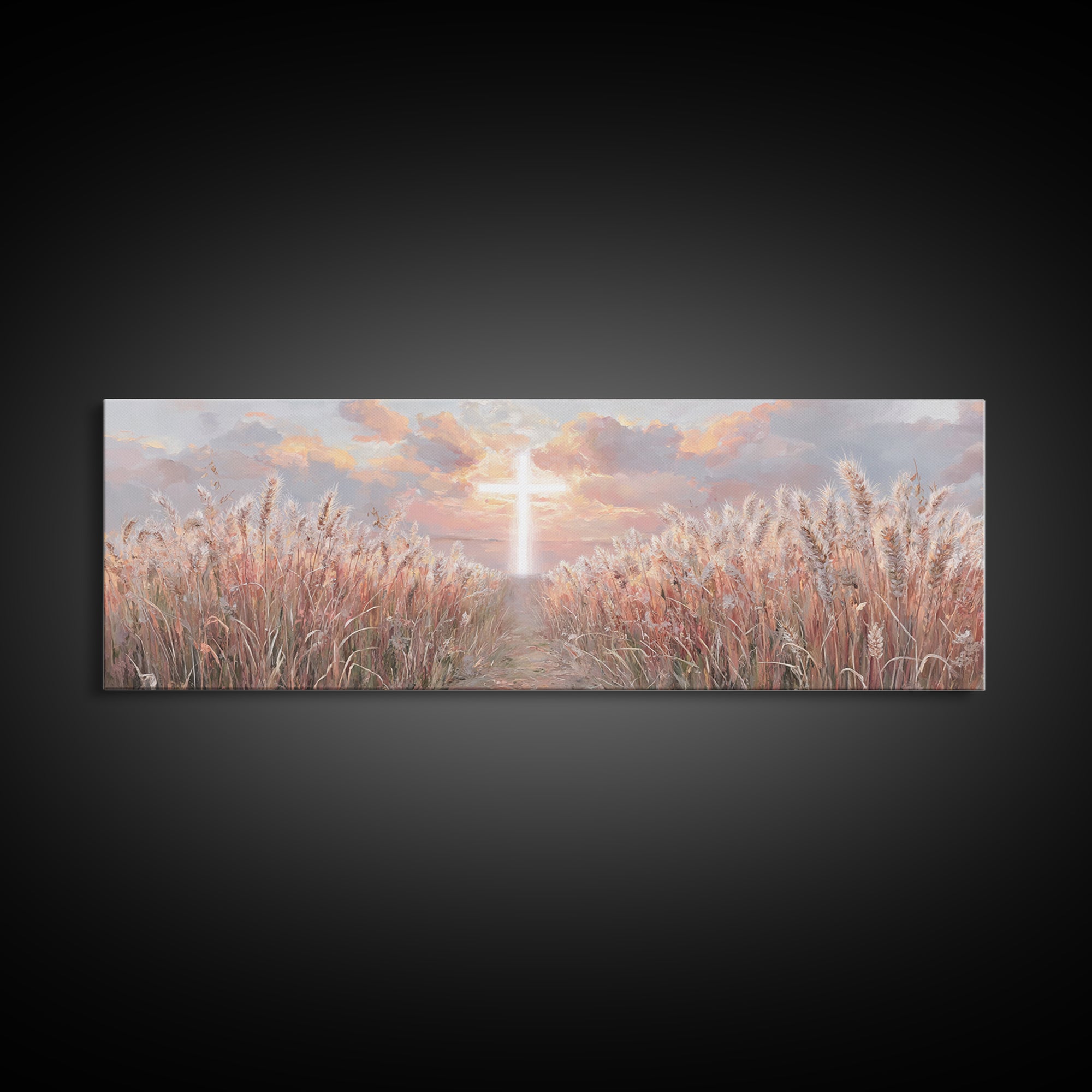 Cross Of Renewal – Framed Canvas Print – Christian Art Canvas – Christian Wall Art – Panoramic Wall Art – Christian Art