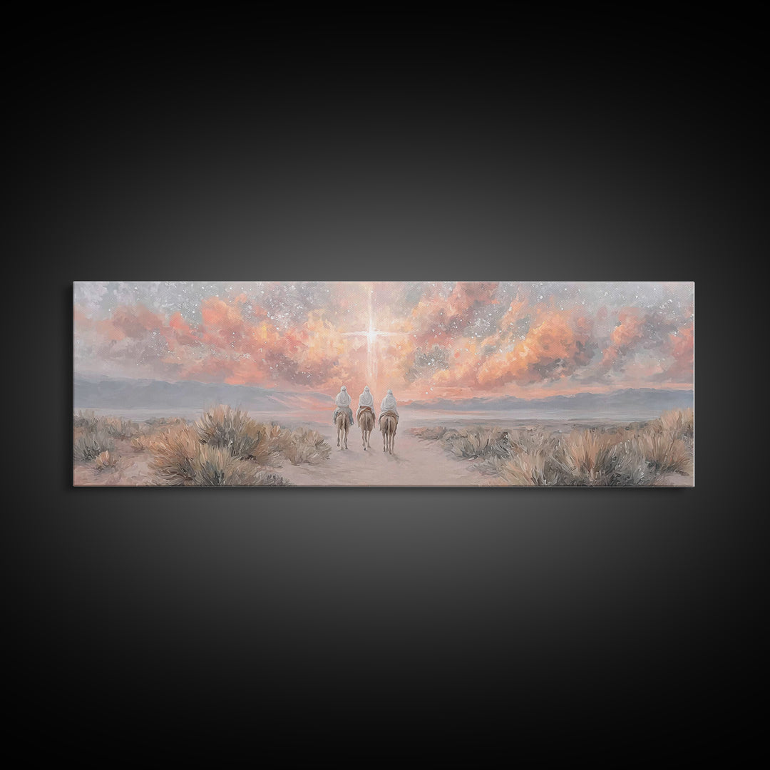 Starward Journey | Framed Canvas Print | Panoramic Wall Art | Christian Art Canvas | Christian Wall Art | Jesus Painting
