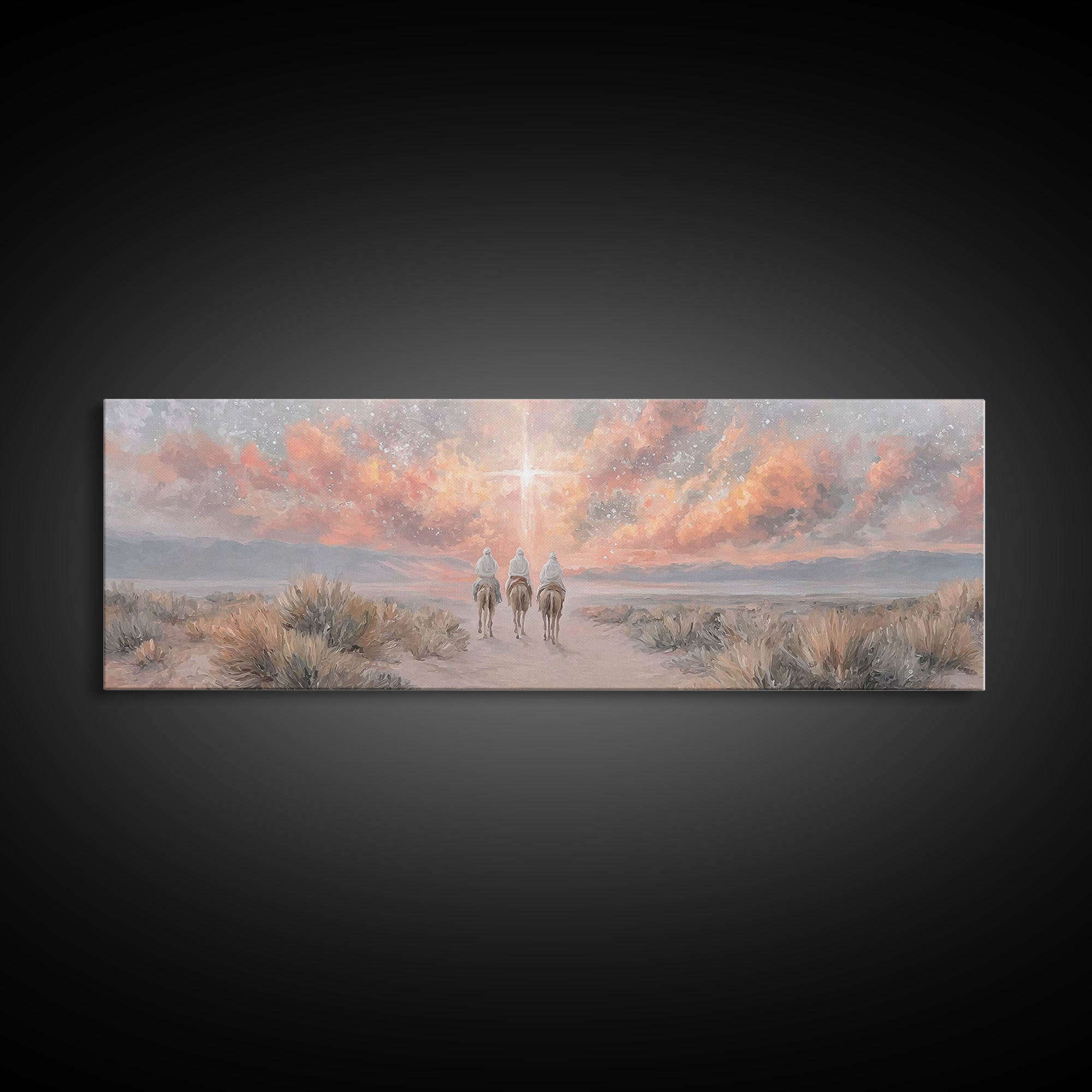 Starward Journey | Framed Canvas Print | Panoramic Wall Art | Christian Art Canvas | Christian Wall Art | Jesus Painting