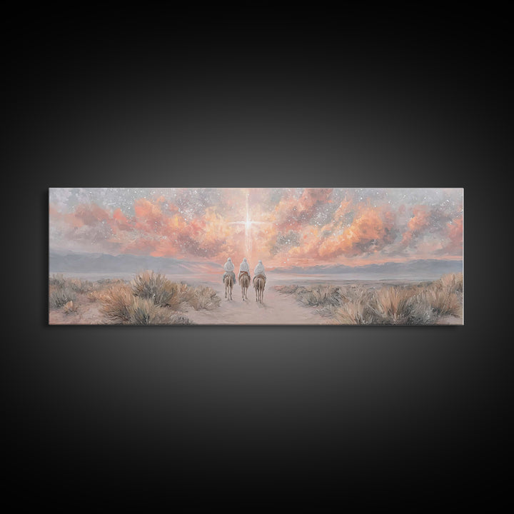 Starward Journey | Framed Canvas Print | Panoramic Wall Art | Christian Art Canvas | Christian Wall Art | Jesus Painting
