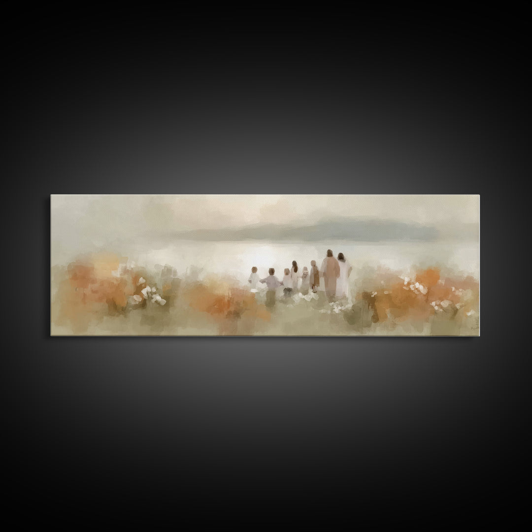 Dawn Of Salvation | Framed Canvas Print | Christian Art Canvas | Panoramic Wall Art | Jesus Painting | Christian Decor | Christian Art Prin