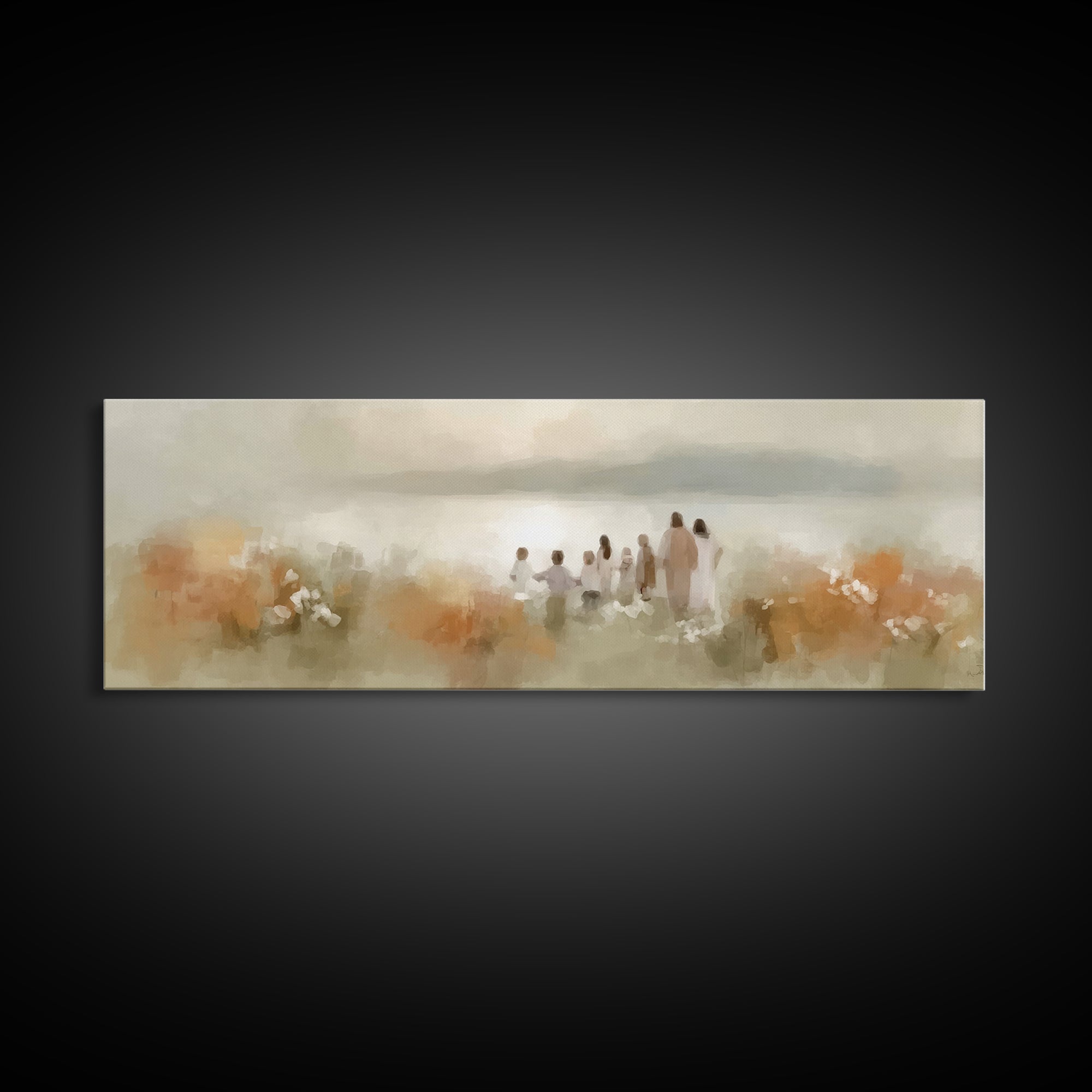 Dawn Of Salvation | Framed Canvas Print | Christian Art Canvas | Panoramic Wall Art | Jesus Painting | Christian Decor | Christian Art Prin