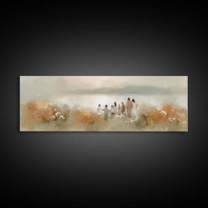 Dawn Of Salvation | Framed Canvas Print | Christian Art Canvas | Panoramic Wall Art | Jesus Painting | Christian Decor | Christian Art Prin
