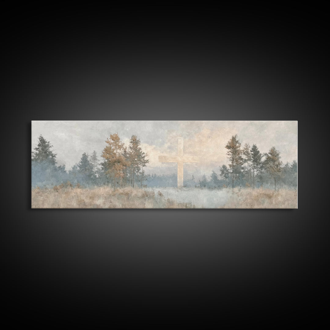 Forest Of Salvation | Framed Canvas Print | Panoramic Wall Art | Christian Art Canvas | Christian Painting | Christian Decor | Christian Ar