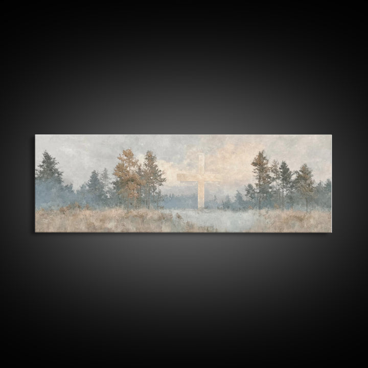 Forest Of Salvation | Framed Canvas Print | Panoramic Wall Art | Christian Art Canvas | Christian Painting | Christian Decor | Christian Ar