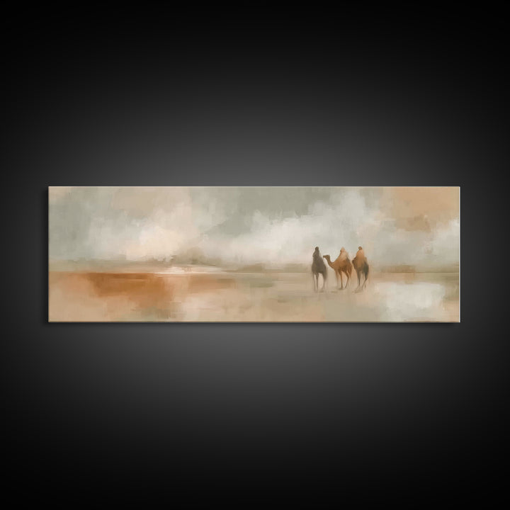 Wandering Saints | Framed Canvas Print | Christian Wall Art | Jesus Painting | Panoramic Art | Christian Art Canvas