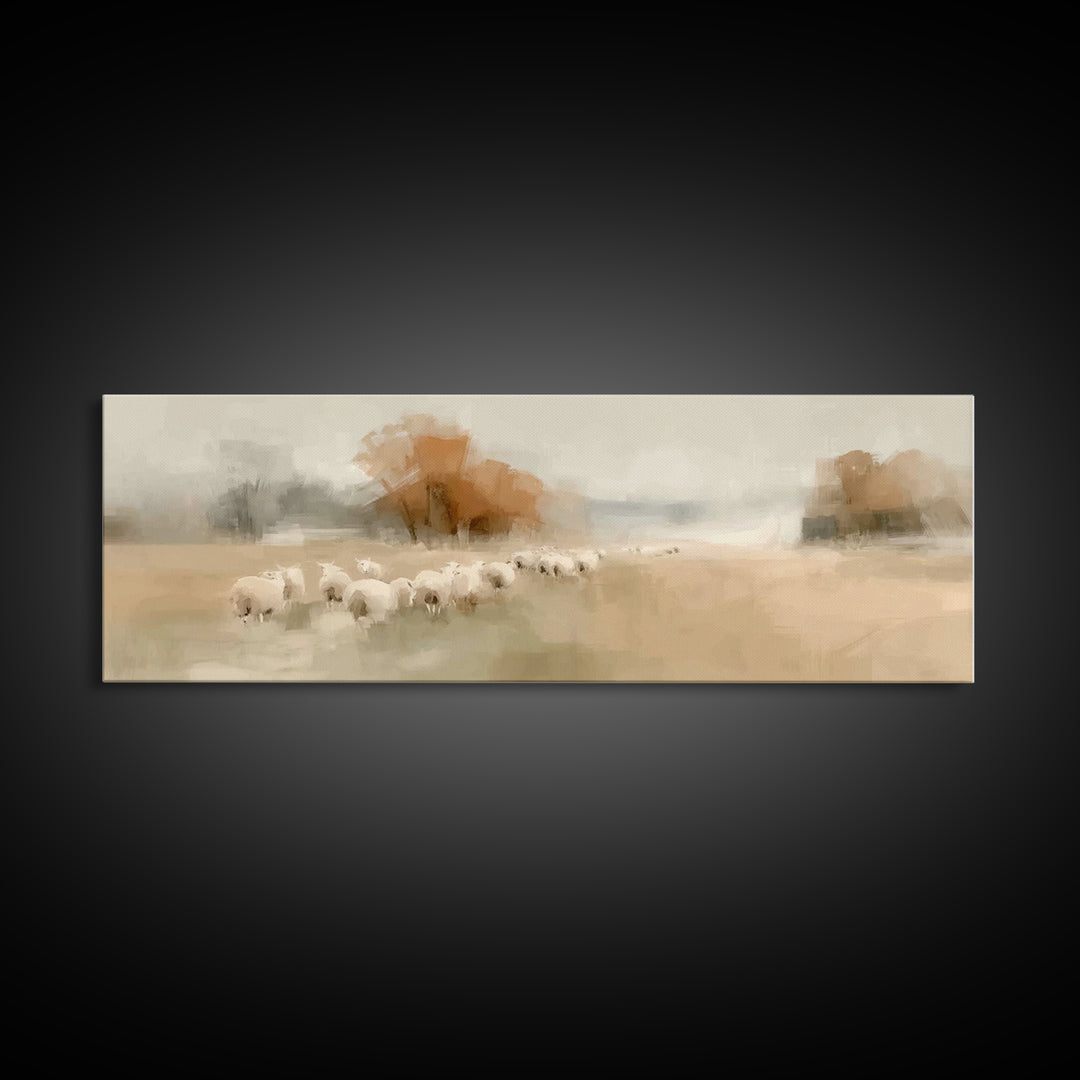 Pasture Of Peace, Framed Canvas Print, Extra Wide Art, Christian Wall Art, Christian Art Canvas, Christian Gift Ideas, Modern Christian Art