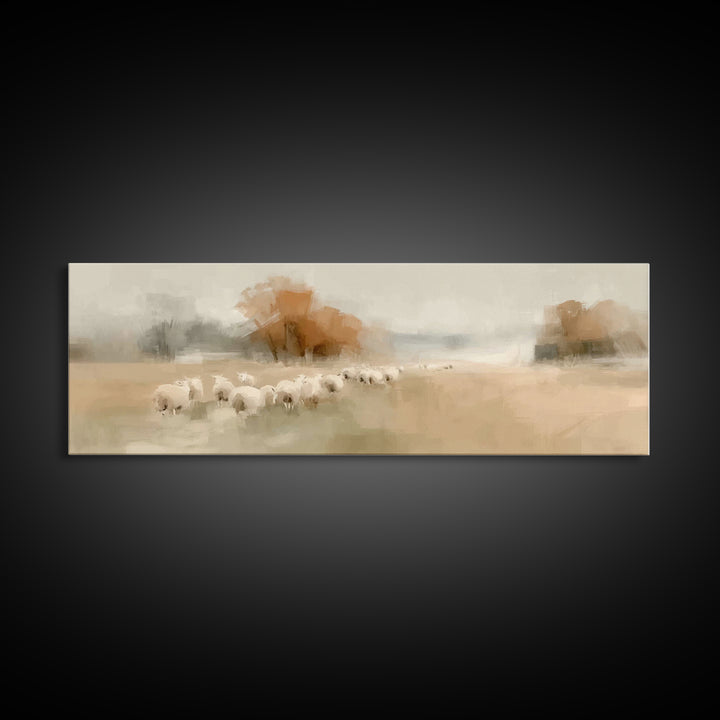 Pasture Of Peace, Framed Canvas Print, Extra Wide Art, Christian Wall Art, Christian Art Canvas, Christian Gift Ideas, Modern Christian Art