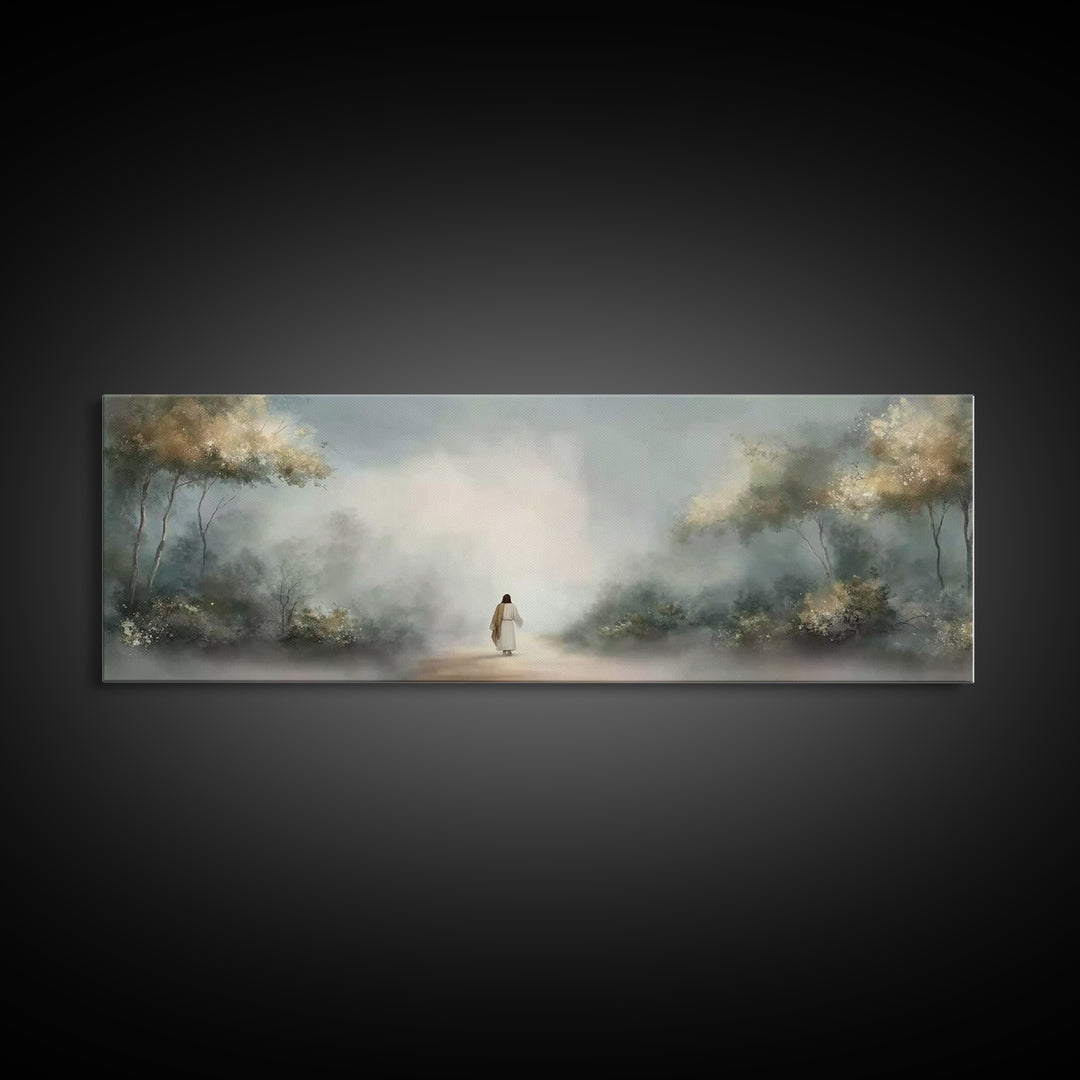 Fields Of Renewal, Framed Canvas Print, Panoramic Art, Christian Art Canvas, Jesus Art Print, Christian Wall Art, Modern Christian Painting