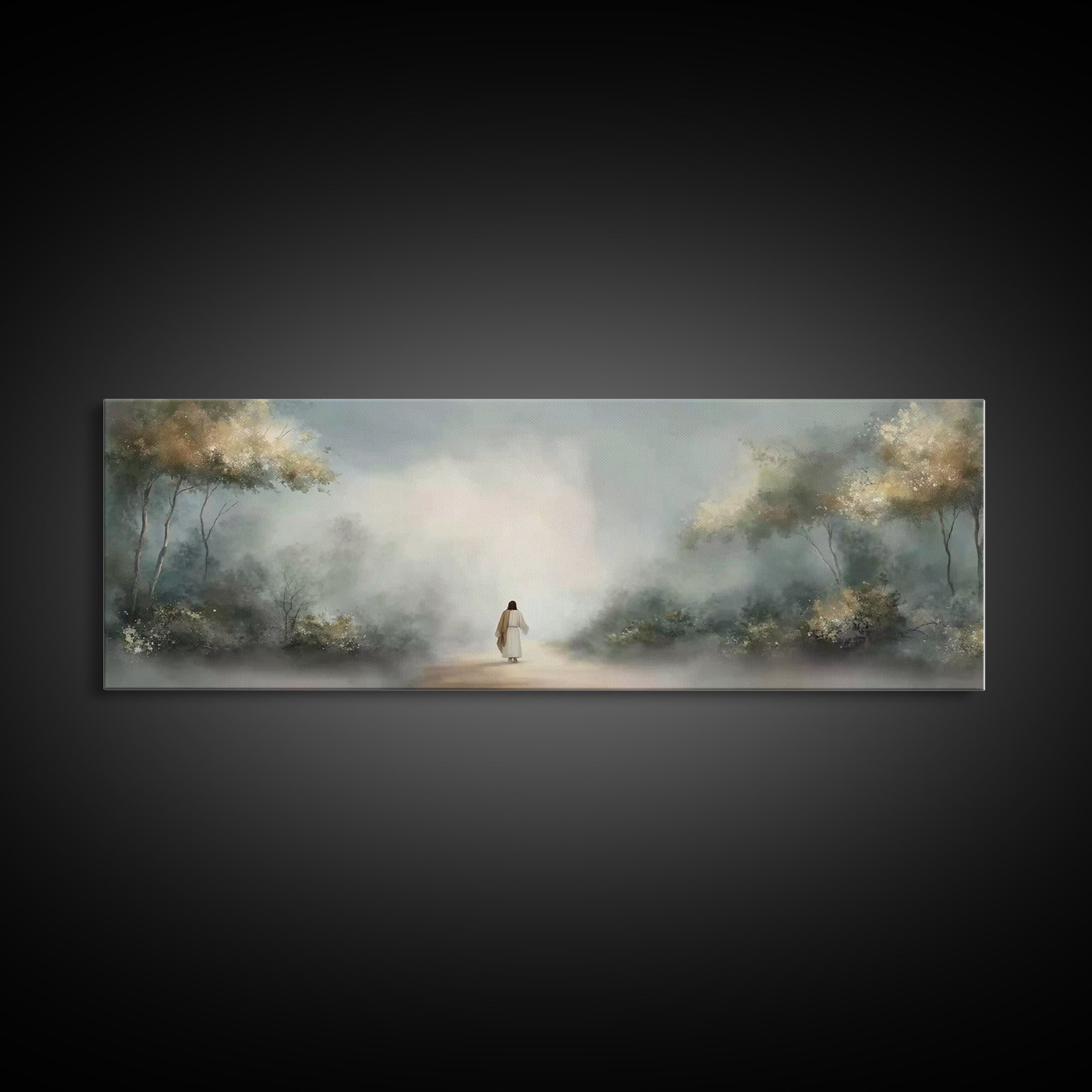 Fields Of Renewal, Framed Canvas Print, Panoramic Art, Christian Art Canvas, Jesus Art Print, Christian Wall Art, Modern Christian Painting