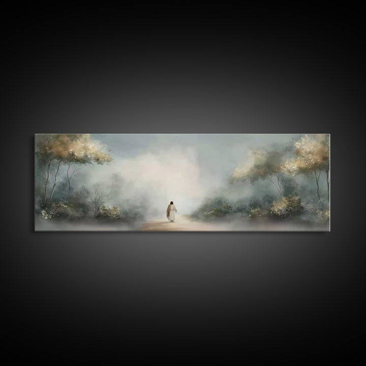 Fields Of Renewal, Framed Canvas Print, Panoramic Art, Christian Art Canvas, Jesus Art Print, Christian Wall Art, Modern Christian Painting