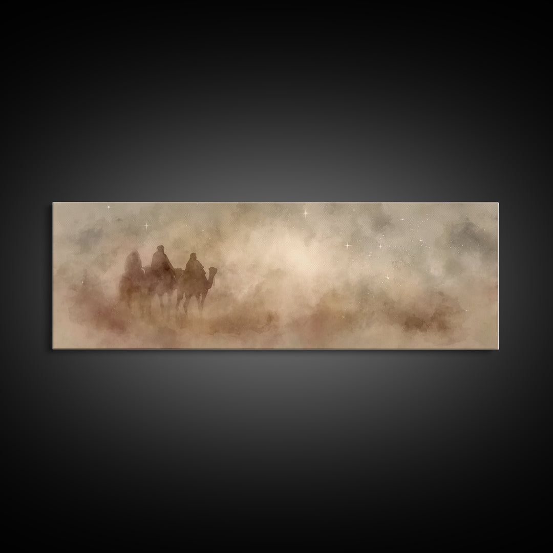 Dustborn Path | Framed Canvas Print | Jesus Painting | Christian Art Canvas | Panoramic Wall Art | Christian Wall Art
