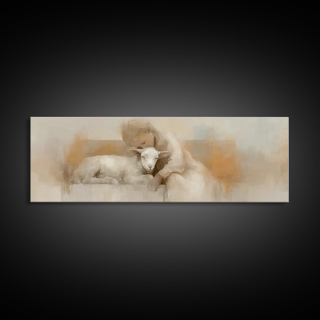 Holy Innocence | Framed Canvas Print | Christian Art | Panoramic Frame | Christian Christmas Art | Framed Christian Art | Christian Paintin
