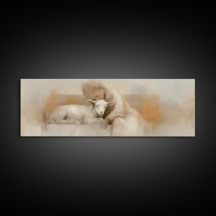 Holy Innocence | Framed Canvas Print | Christian Art | Panoramic Frame | Christian Christmas Art | Framed Christian Art | Christian Paintin