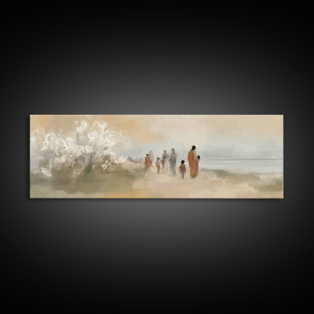 Morning Of Peace – Framed Canvas Print – Christian Art Print – Panoramic Frame – Jesus Painting – Christian Wall Art – Christmas Art
