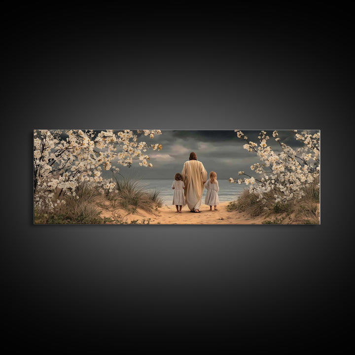 Heavenly Pathway | Framed Canvas Print | Christian Wall Art | Jesus Art Canvas | Panoramic Art | Christian Decoration | Christmas Art
