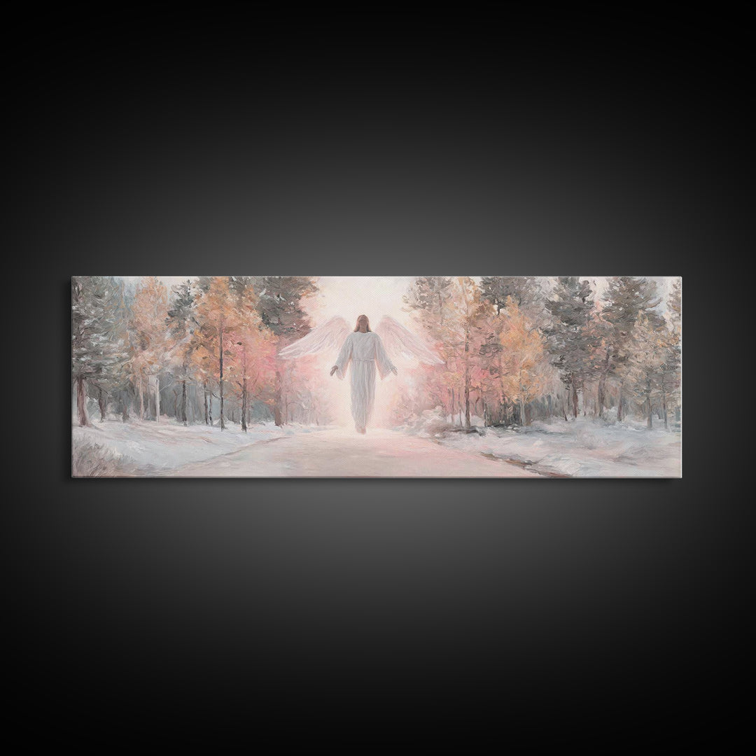 Angel Of Dawn – Framed Canvas Print – Christian Wall Art – Panoramic Frame – Christian Art Canvas – Christmas Art – Christian Gift