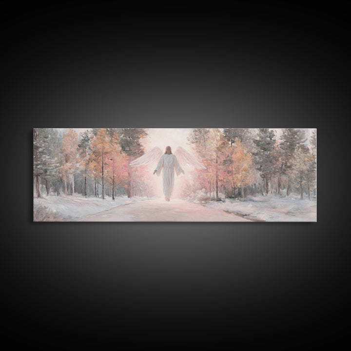 Angel Of Dawn – Framed Canvas Print – Christian Wall Art – Panoramic Frame – Christian Art Canvas – Christmas Art – Christian Gift