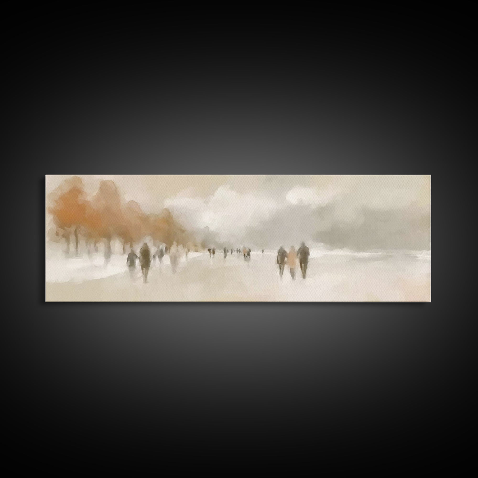 Warm Winter Stroll – Framed Canvas Print – Panoramic Art – Christian Wall Art – Minimalist Christian Art – Christian Art Canvas – Christmas
