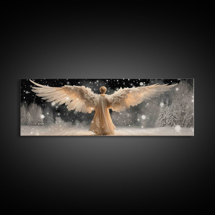 Wings Of Glory | Framed Canvas Print | Panoramic Art | Christian Wall Art | Christian Art Canvas | Christmas Art | Christian Gift