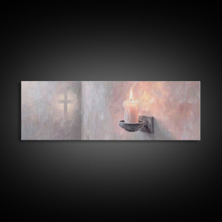 Light Of Comfort | Framed Canvas Print | Panoramic Painting | Christian Art Canvas | Christian Wall Art | Christian Christmas Art