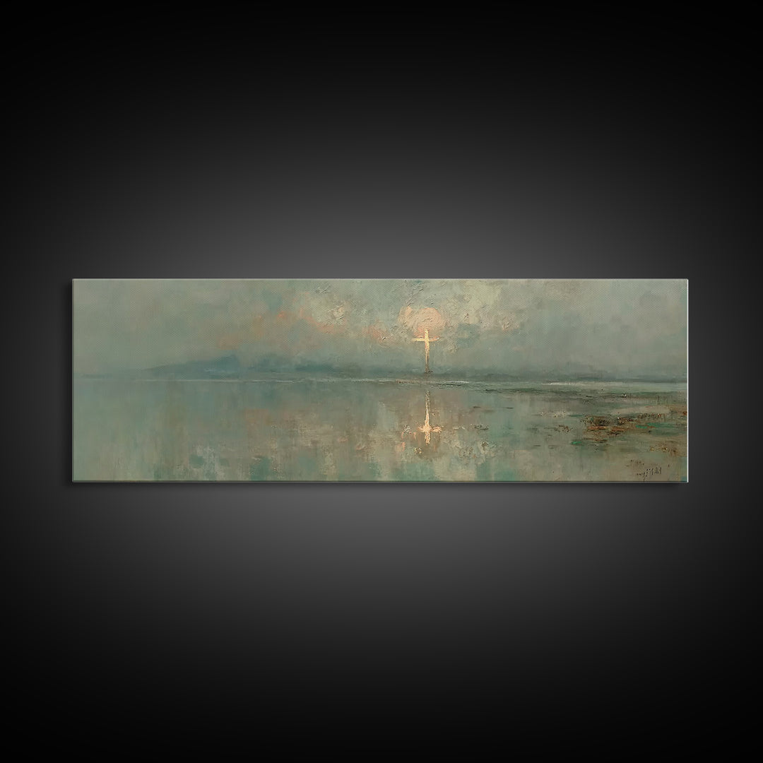 The Eternal Horizon – Framed Canvas Print – Christian Wall Art – Panoramic Art – Christian Art Canvas – Jesus Painting – Christian Christma