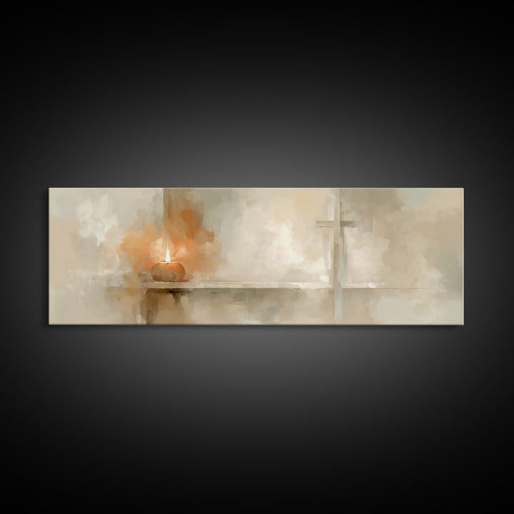 Graceful Ember, Framed Canvas Print, Panoramic Art, Christian Art Canvas, Christian Wall Art, Christian Christmas Art