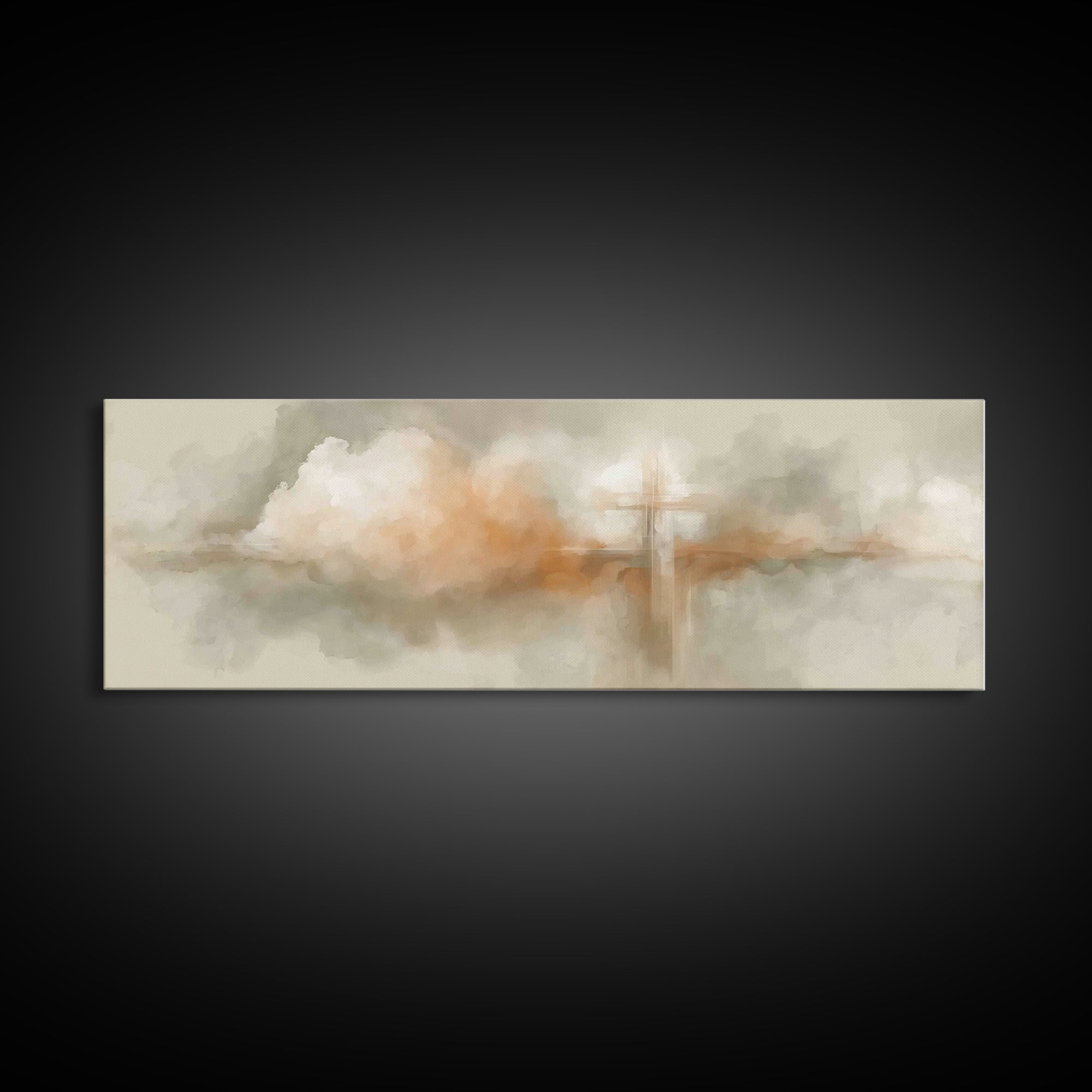 Glory In The Mist – Framed Canvas Print – Christian Wall Art – Christian Painting – Christian Art Canvas – Christmas Art – Panoramic Wall A